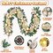 Luxury Christmas Garland for Mantle, Christmas Flocked Garland with Ribbons Gold Ball Pinecones, Christmas Garland Decor